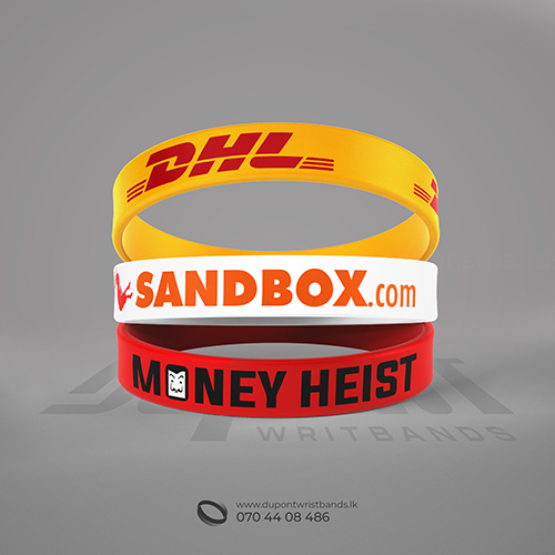 Screen printed silicone wrist bands 